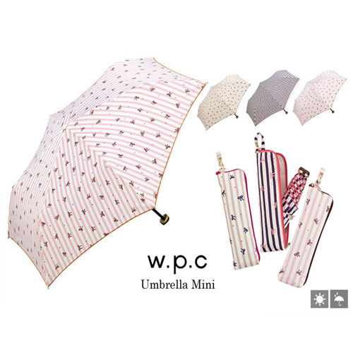 WPC 단우산 스트라이프 리본 미니 일본직수입우산